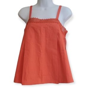 SUSANA MONACO orange pleated top NWT Size 4